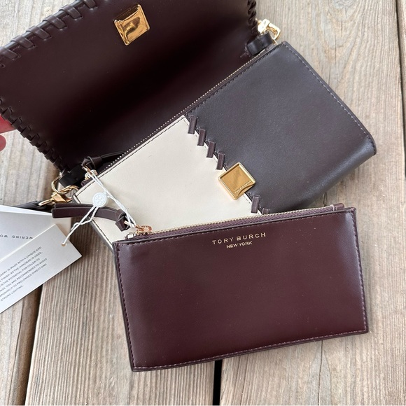 Tory Burch Thea Patchwork Python Crossbody Color Block Whipstitch Wallet Purse - Picture 8 of 14